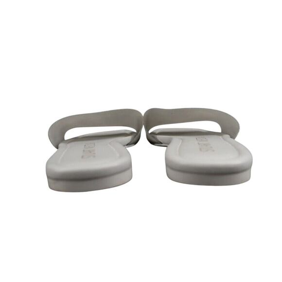 Stuart Weitzman Shoes Womens 8 Sandal Slides Jelly Flat Square Toe Grey Summer - Picture 5 of 13